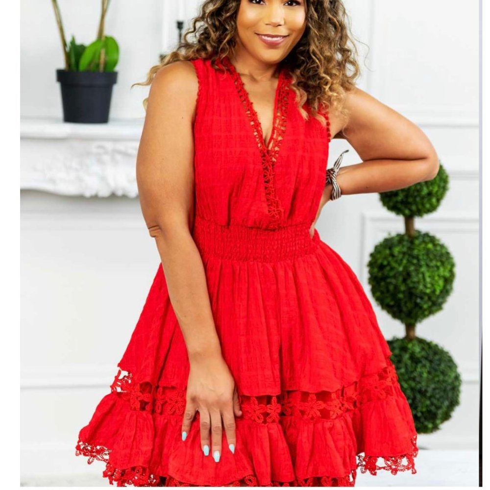 Lady In Red Mini-Dress (by Garnerstyle)